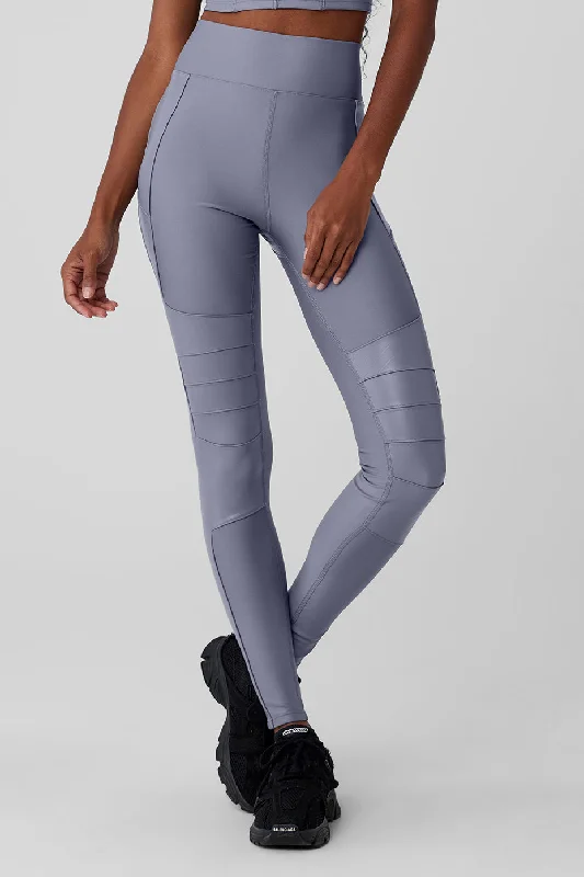 Women's leather - look tight trousers Airlift Winter Warm High-Waist Supermoto Legging - Fog