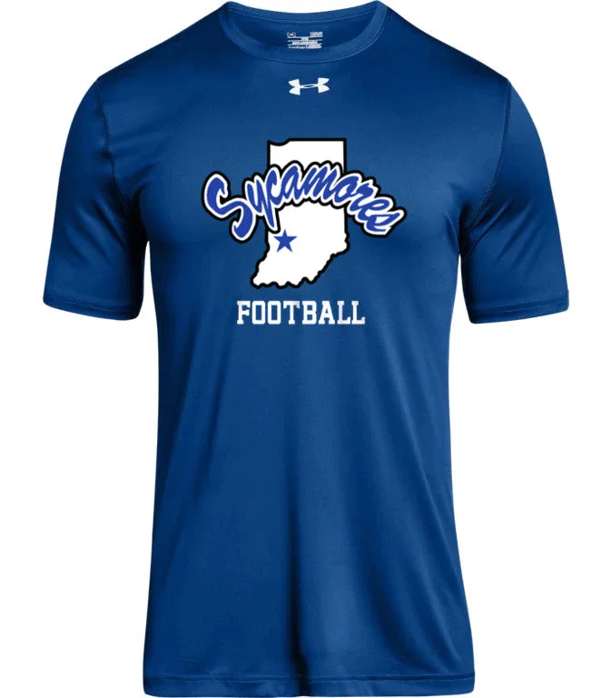 Women's black t shirt Women's purple t shirt Men's Sycamores Football Under Armour® Tech Tee Women's black t shirt Women's purple t shirt Men's Sycamores Football Under Armour® Tech Tee