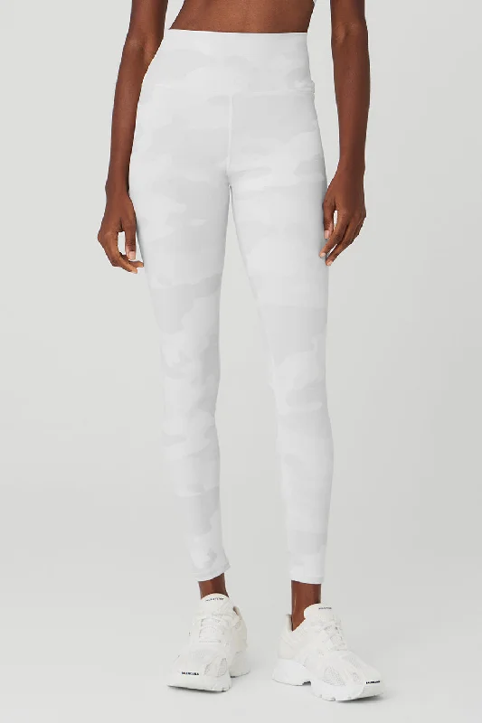 Women's woolen tight trousers High-Waist Camo Vapor Legging - White Camouflage