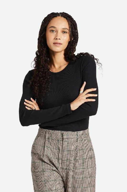 Women's Calvin Klein t shirt Women's Ralph Lauren t shirt Betty L/S Tee - Black