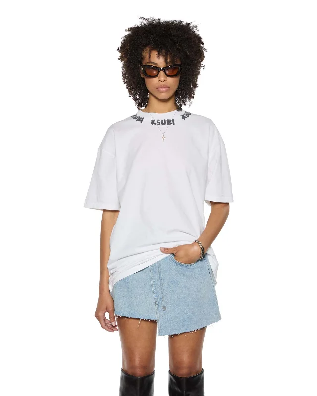 Women's v neck t shirt Women's sleeveless t shirt SCRAWL BOYFRIEND SS TEE VINTAGE WHITE