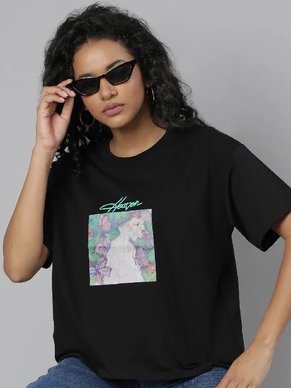 Women's on sale t shirt Women's discounted t shirt Women Solid Black T Shirt