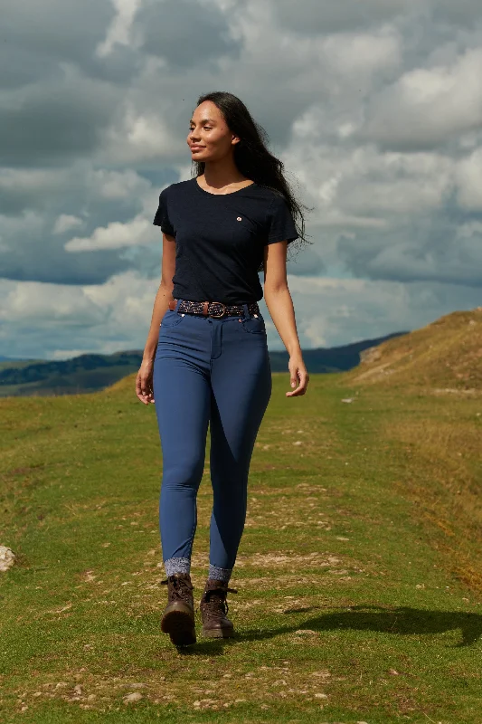 Women's vintage - inspired tight trousers Thermal Skinny Outdoor Trousers - Steel Blue