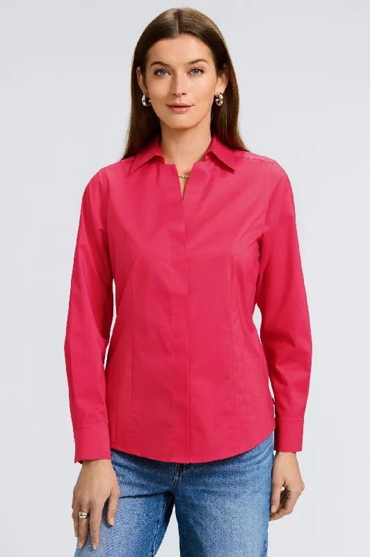 Women's roll - up sleeve long sleeve chambray shirt Women's casual long sleeve graphic - tee style shirt Rayon long sleeve flowy shirtsTaylor No Iron Stretch Long Sleeve Shirt