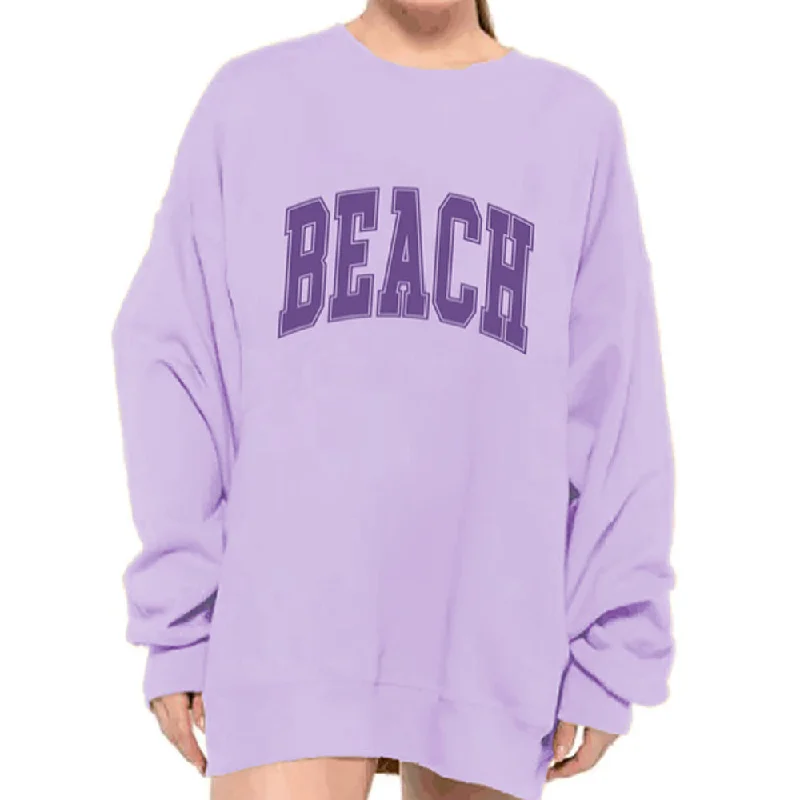 Tommy Hilfiger long sleeve preppy shirts Women's long sleeve off - the - shoulder tops LS-4040 Beach Lilac