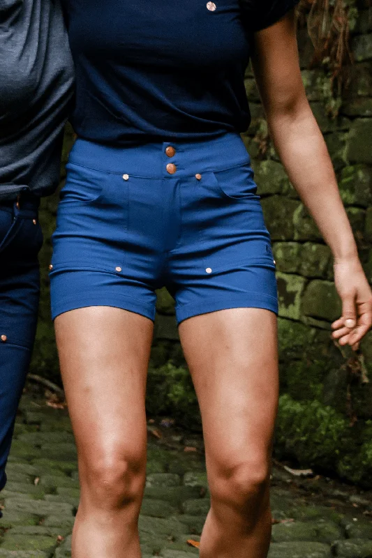 Women's breathable tight trousers Trek Shorts - Steel Blue