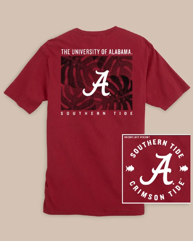 Women's travel t shirt Women's beach t shirt Alabama Crimson Tide Halftone Monstera T-Shirt Women's travel t shirt Women's beach t shirt Alabama Crimson Tide Halftone Monstera T-Shirt
