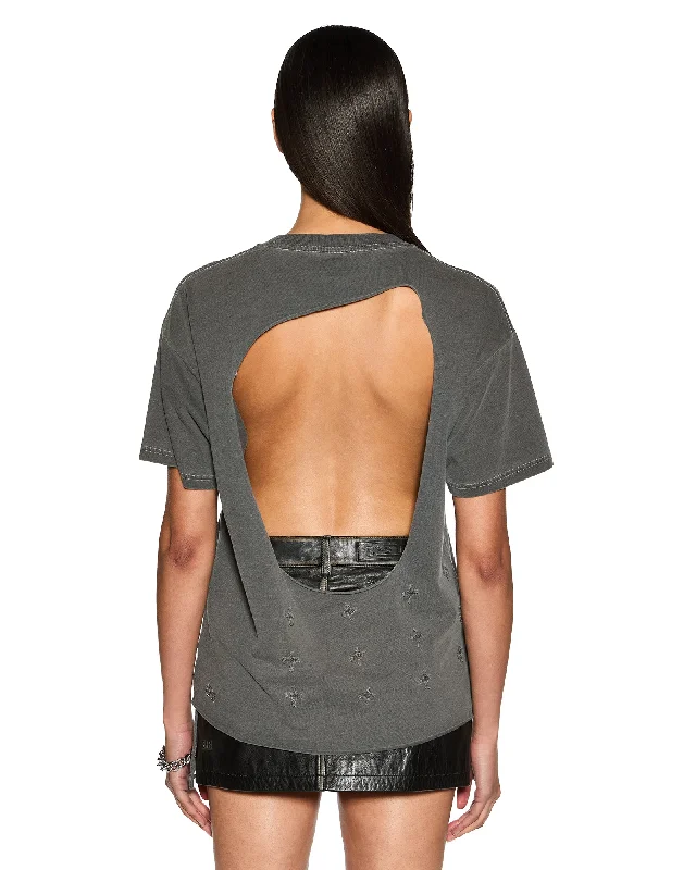 Women's cotton t shirt Women's ZARA t shirt LEAGUE OH G TEE CHARCOAL