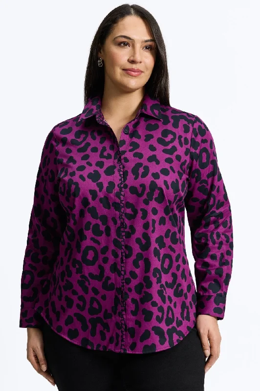 Women's antibacterial long sleeve sport shirt Women's mock - neck long sleeve turtleneck shirt Lightweight long sleeve shirts for summer eveningsCharlie Plus Cheetah Long Sleeve Shirt