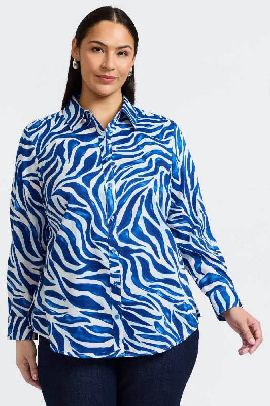 Women's tall long sleeve shirt with extra length Women's plaid long sleeve flannel shirt for winter Ralph Lauren long sleeve polo shirtsZoey Plus Tonal Zebra Long Sleeve Shirt