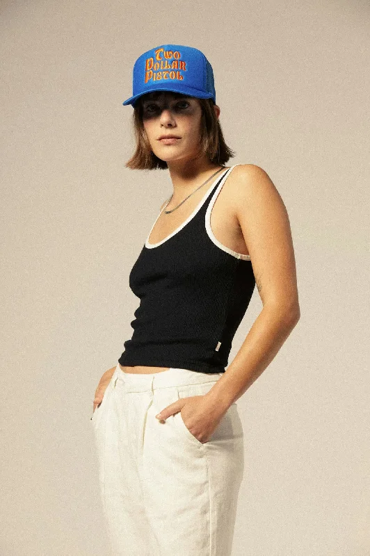 Women's thermal t shirt Women's UV protection t shirt Ringer Organic A-Tank - Black/Off White