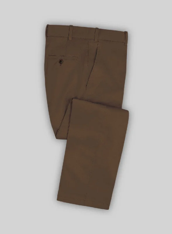 Brown Stretch Chino Pants