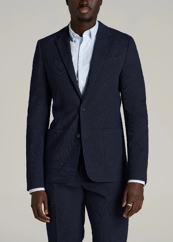 Garment Washed Stretch Chino Tall Blazer in Evening Blue