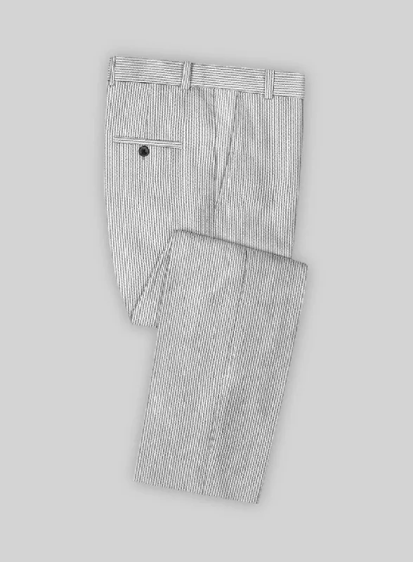 Gray Seersucker Pants