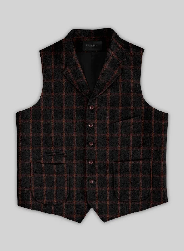 Highlander Heavy Black Check Tweed Hunting Vest