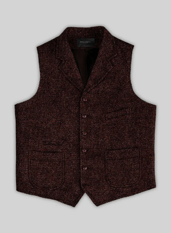 Highlander Heavy Wine Bedford Tweed Hunting Vest