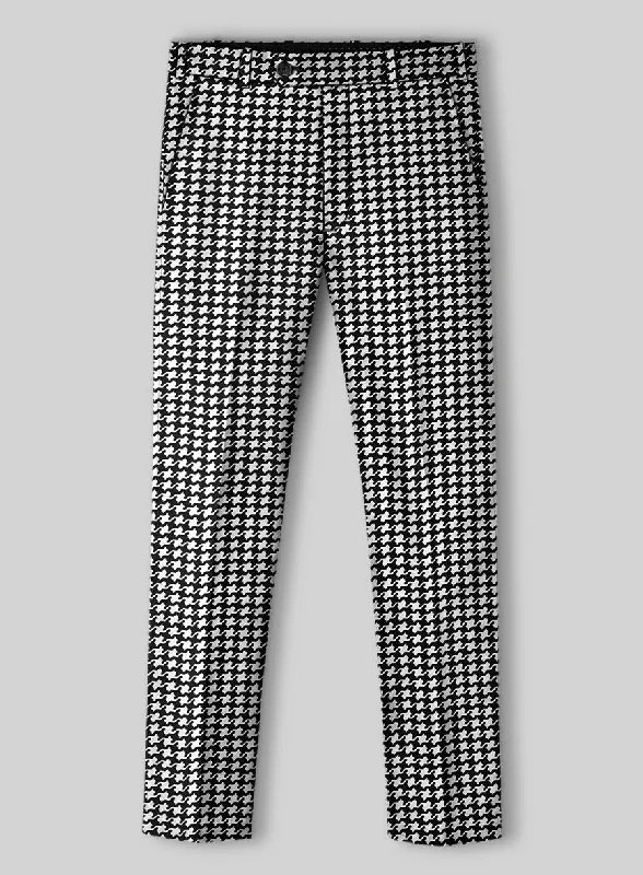 Italian Cotton Silk Bold Houndstooth Pants