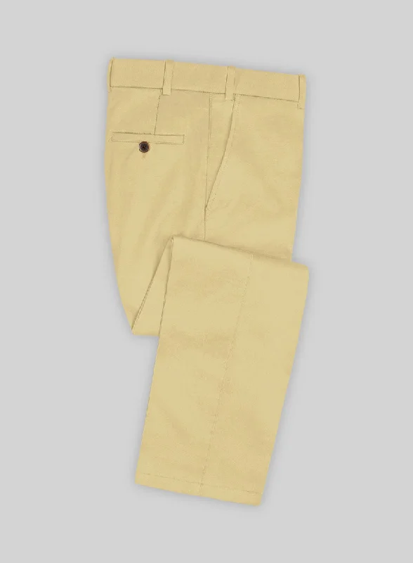 Italian Latte Beige Cotton Stretch Pants