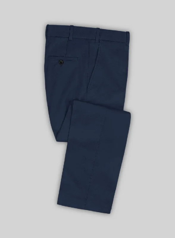 Italian Navy Blue Cotton Stretch Pants