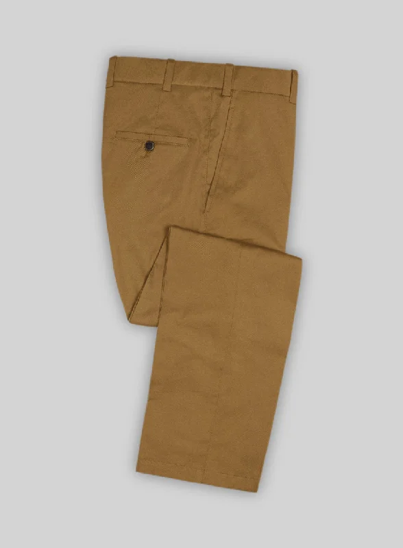 Italian Tan Cotton Stretch Pants