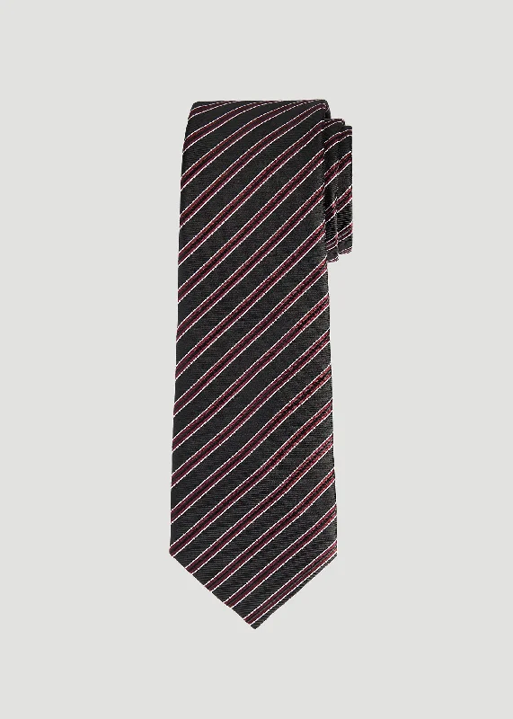 Dress Ties for Tall Men in Burgundy Stripe