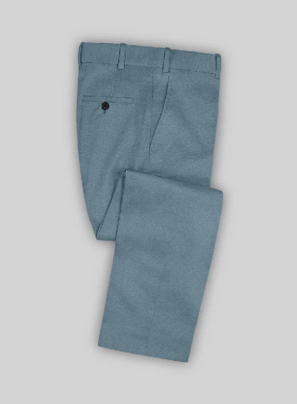 Nord Blue Feather Cotton Canvas Stretch Pants