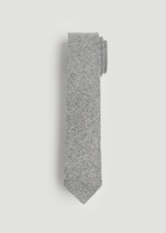 Wool Tie for Tall Men in Grey Mix