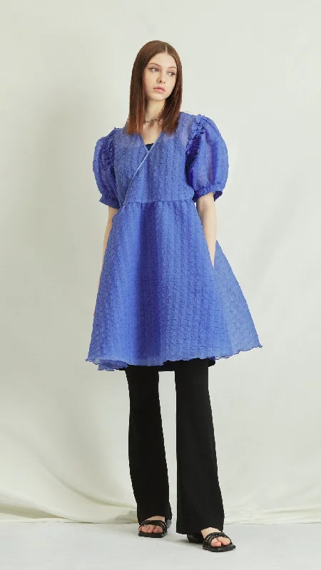 See Through Puff Sleeves Dress