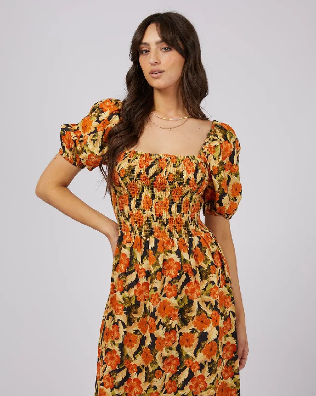 All About Eve Margot Floral Shirred Dress Print