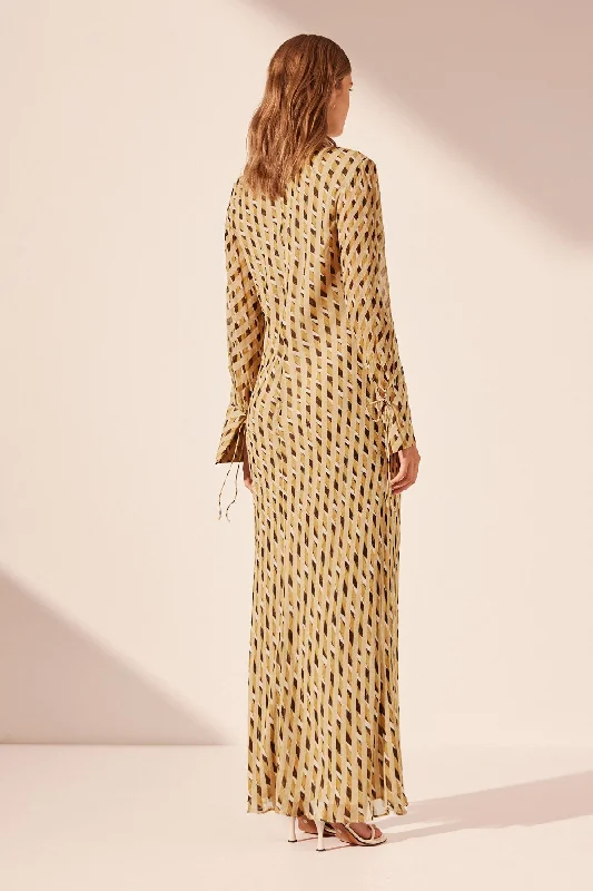 AXEL SHIRT TIE MAXI DRESS