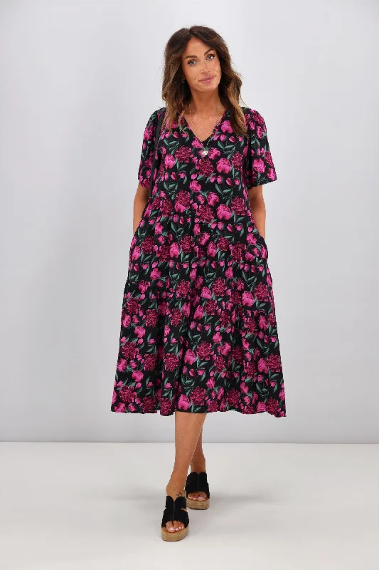 Betty Basics Florence Tiered Dress Floral Print