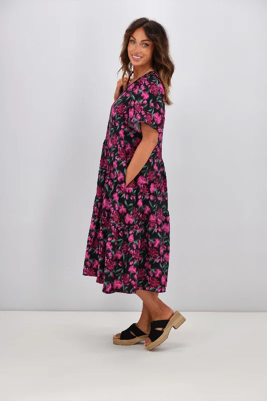 Betty Basics Florence Tiered Dress Floral Print