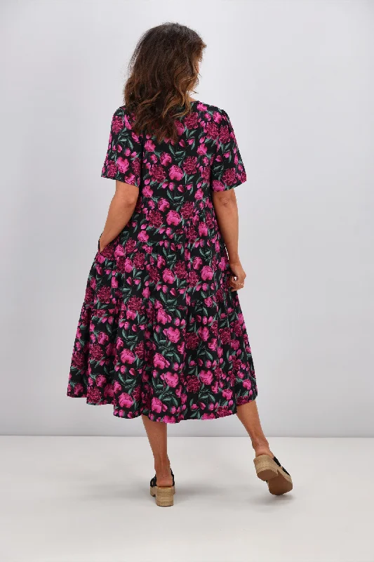 Betty Basics Florence Tiered Dress Floral Print