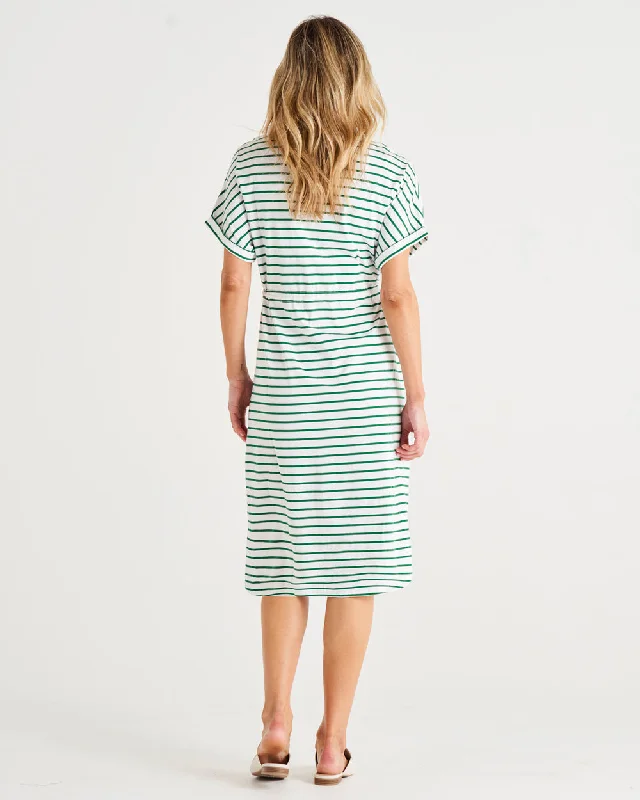 Betty Basics Liza Dress Meadow Green Stripe