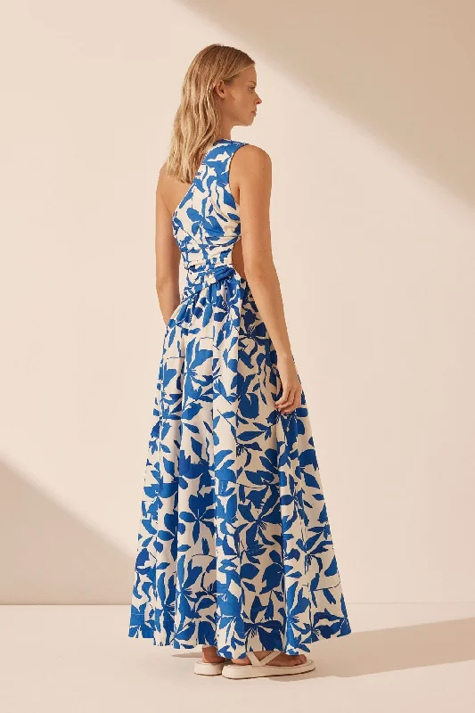 BLEUE ASYMMETRICAL CUT OUT MAXI DRESS