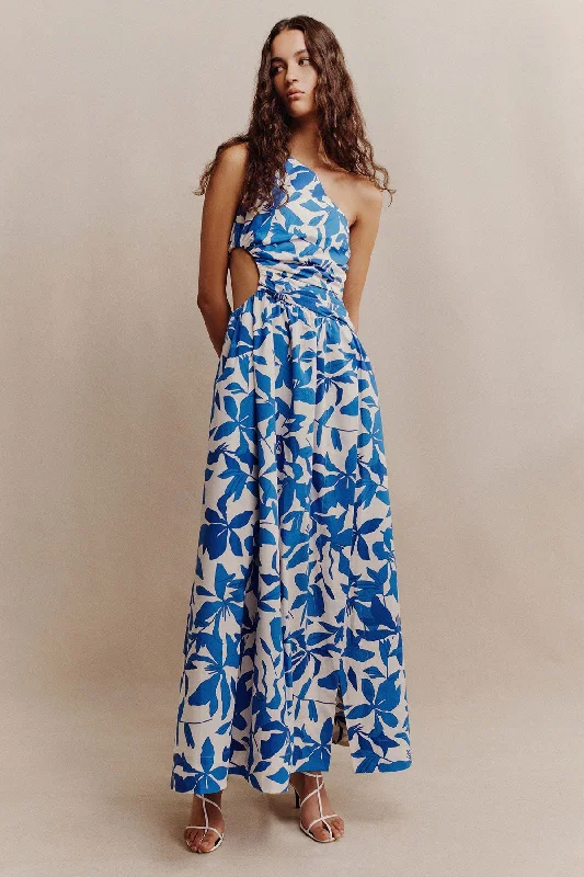 BLEUE ASYMMETRICAL CUT OUT MAXI DRESS