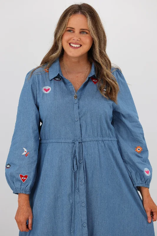 Boho Australia Cricket Dress Denim Joy