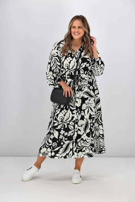 Boho Australia Garza Dress Black White