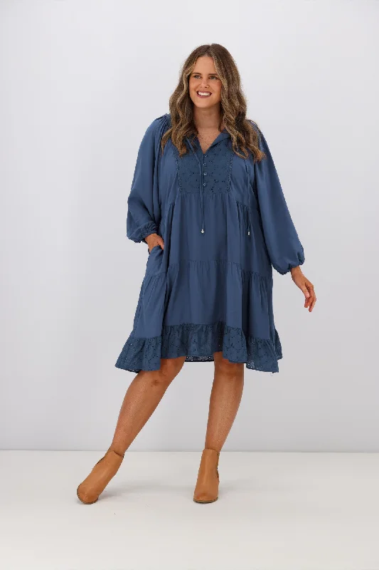 Boho Australia Honor LS Dress Airy Blue