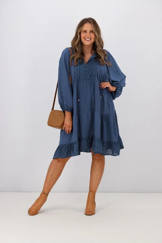 Boho Australia Honor LS Dress Airy Blue