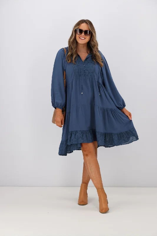 Boho Australia Honor LS Dress Airy Blue