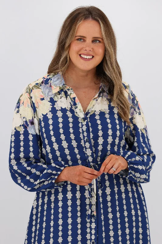 Boho Australia Monica Dress Navy Floral