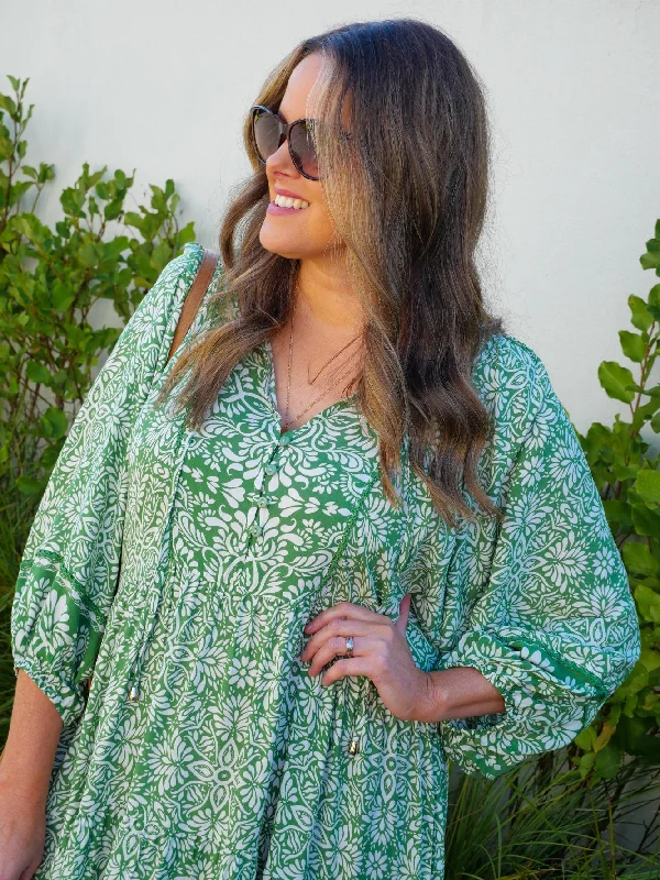 Boho Australia Winifred Dress Green Floral