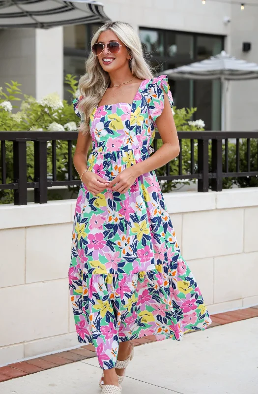 FINAL SALE - Darling Concept Pink Floral Maxi Dress