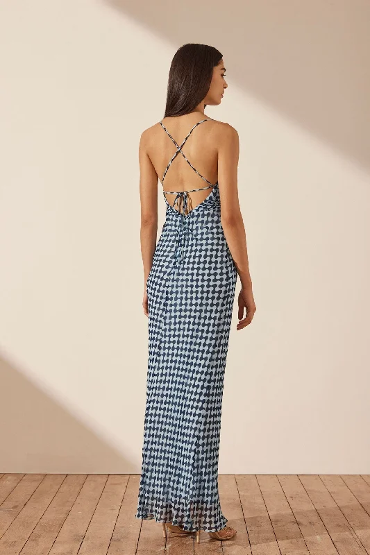 ELINA LACE BACK BIAS MAXI DRESS