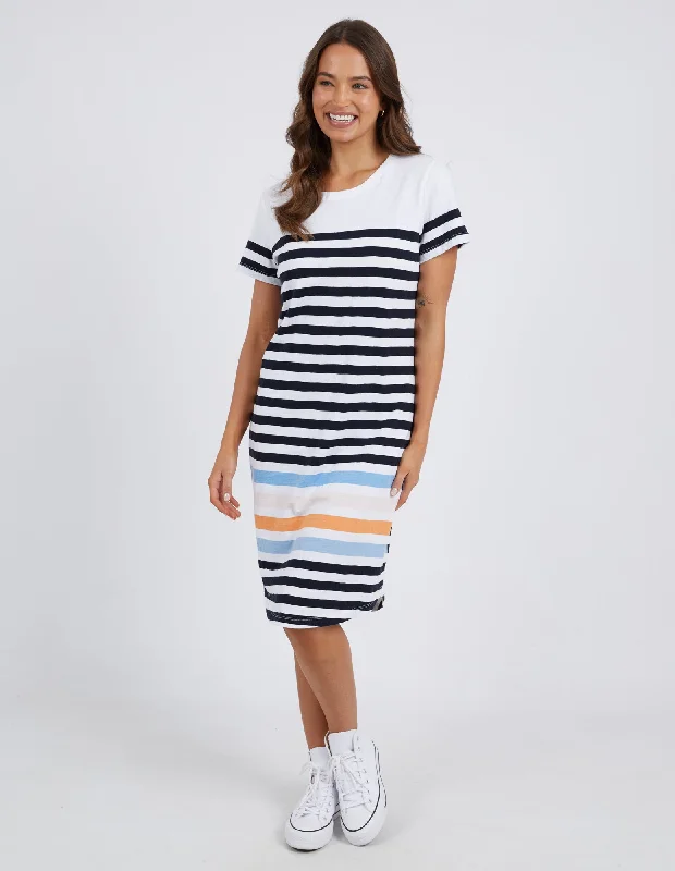 Elm Ahead Of Time Dress Navy White Stripe