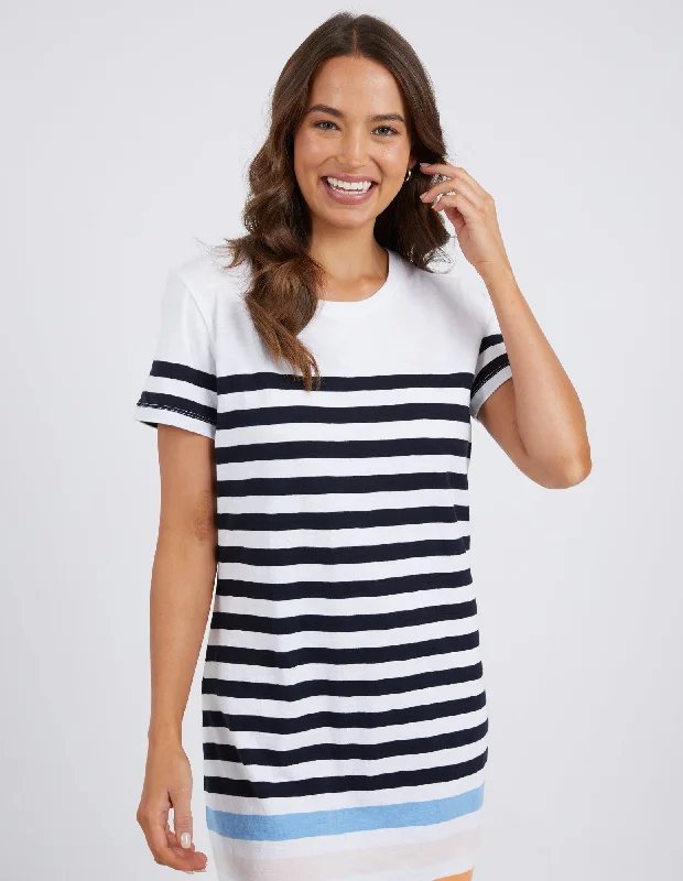 Elm Ahead Of Time Dress Navy White Stripe