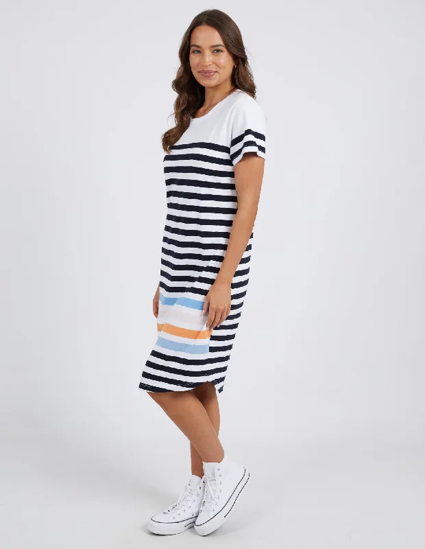 Elm Ahead Of Time Dress Navy White Stripe