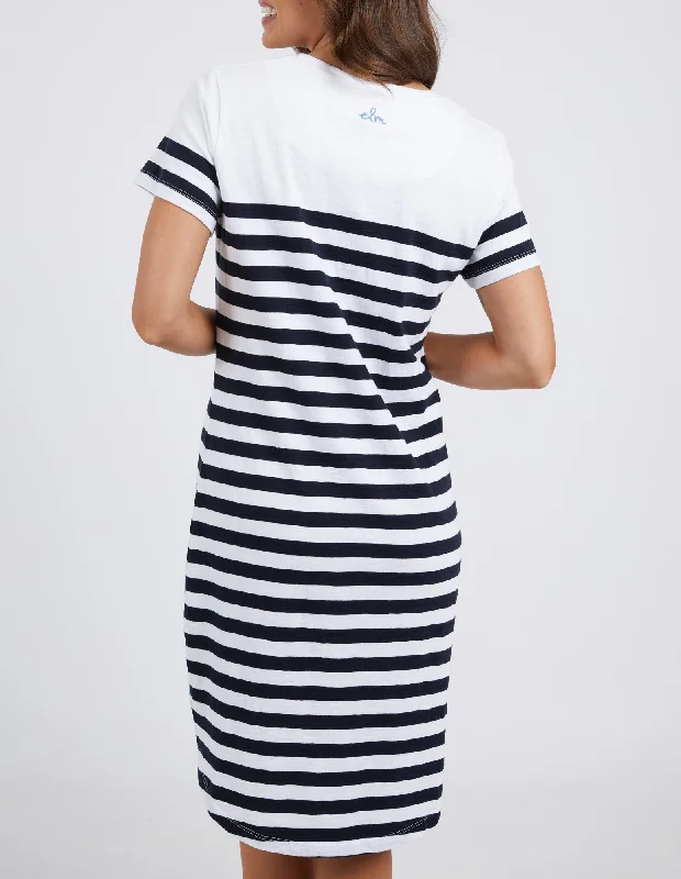 Elm Ahead Of Time Dress Navy White Stripe