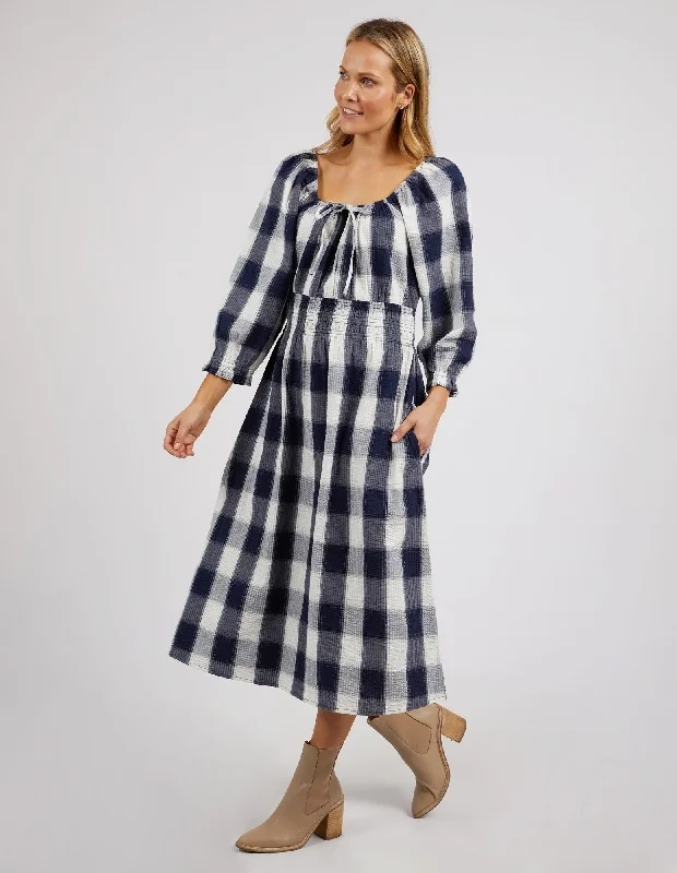 Elm Cedar Check Dress Navy